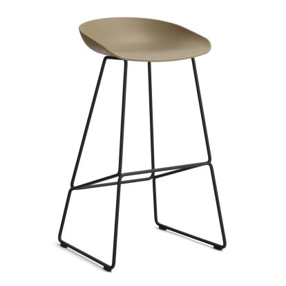 About A Stool AAS 38, Version bar: hauteur de l'assise 74 cm, Acier thermolaqué noir, Clay 2.0