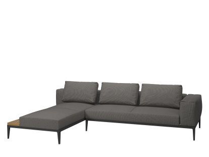 Canapé Grid Lounge, Accotoir à droite, Granite, Avec housse de protection imperméable