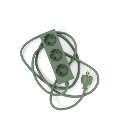 Multiprise Power Bar / Power Beam, 3 prises électriques, Vert mousse, 2 m
