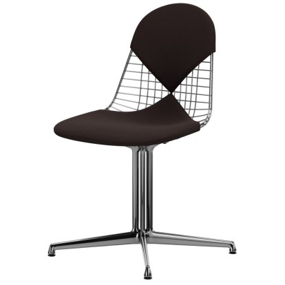 Chaise Wire Chair DKL, Aluminium poli, Coussin pour assise et dossier (Bikini), Marron / marron marais