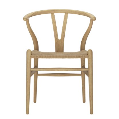 CH24 Wishbone Chair, Chêne savonné, Paillage naturel