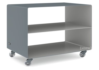 Caisson à roulettes R 103, Bicolore   , Gris basalte (RAL 7012) - Aluminium blanc (RAL 9006), Roulettes transparentes