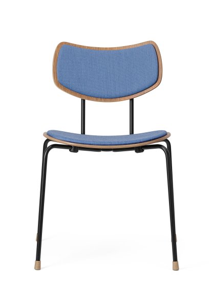 Chaise VLA26 Vega, Chêne laqué, Mood - bleu, Thermolaqué noir
