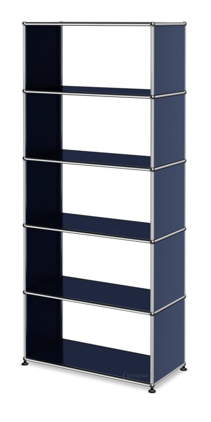 Étagère USM Haller sans panneaux arrières, Bleu acier RAL 5011