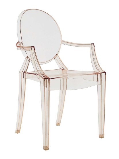 Chaise Louis Ghost Lot promotionnel de 4, Transparent-orange