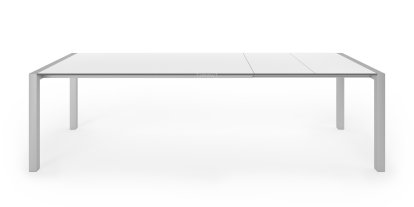 Table extensible Sushi, Stratifié blanc, L 177-271 x l 100 cm, Aluminium andoisé