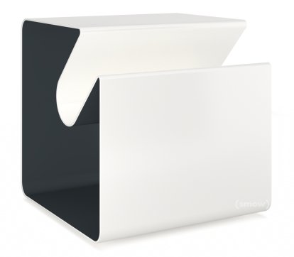 Table d'appoint V44, Blanc pur (RAL 9010) - Gris anthracite (RAL 7016), Patins