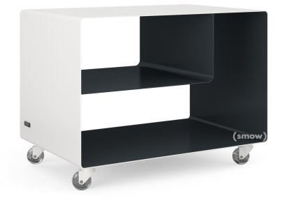 Caisson à roulettes R 106, Bicolore   , Blanc pur (RAL 9010) - Gris anthracite (RAL 7016), Roulettes transparentes