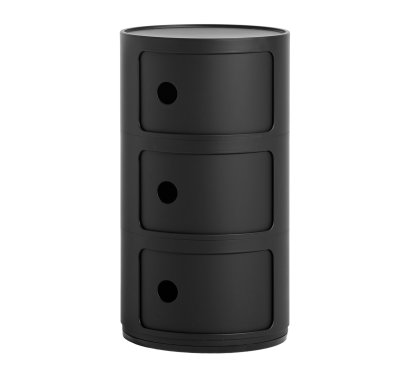 Componibili Mat, 3 tiroirs, Noir 