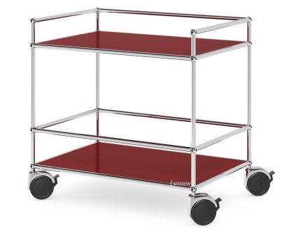 Chariot médical USM Haller, Sans poignée à chariot, Rouge rubis USM