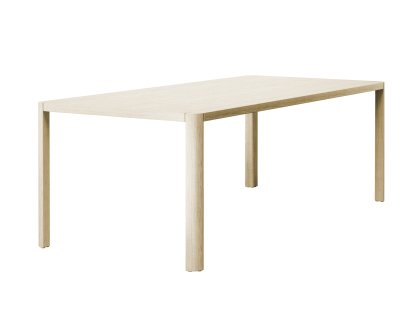 Table 1140, L 220 x L 100 cm, Chêne éclairci, Aluminium poli