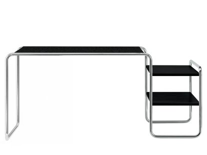 Bureau S 285/1 - S 285/2 Bauhaus, Frêne teinté noir, S 285/1: 2 étagères à l'extérieur, à droite