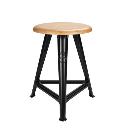 Tabouret Rowac – Modèle 1 / 50 cm, Chêne, noir mat