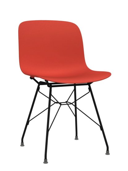 Chaise Troy, Corail, Verni noir