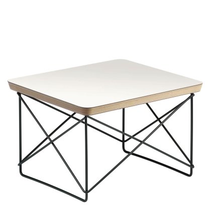 Table d'appoint Occasional Table LTR , Stratifié haute pression (HPL), blanc, Revêtement thermolaqué noir basic