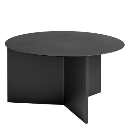 Table Slit Acier, H 35,5 x Ø 65 cm, Revêtement en poudre noire