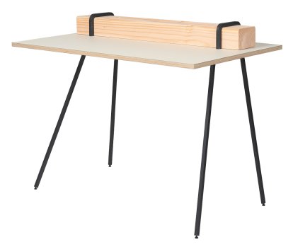Secrétaire Kurt, Linoleum beige clair, Douglas non traité