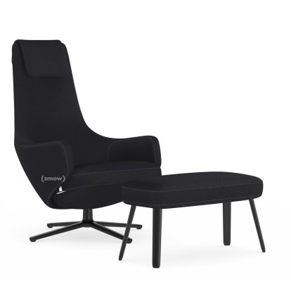 Fauteuil Repos, Fauteuil Repos & Panchina, Tissu Cosy 2 noir mérinos, 45 cm, Noir basic