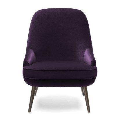 Fauteuil 375, Dossier haut, Tissu Harald aubergine