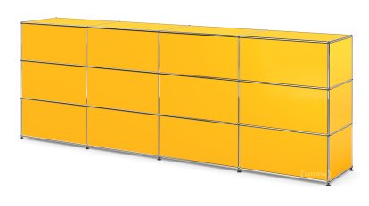 Comptoir d’accueil USM Haller version 1, Jaune or RAL 1004, 300 cm (4 éléments), 50 cm