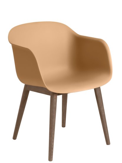 Chaise Fiber bois, Ocre / marron foncé