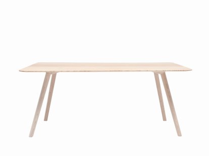 Table à manger Meyer, 160 x 92 cm, Frêne ciré avec pigment blanc