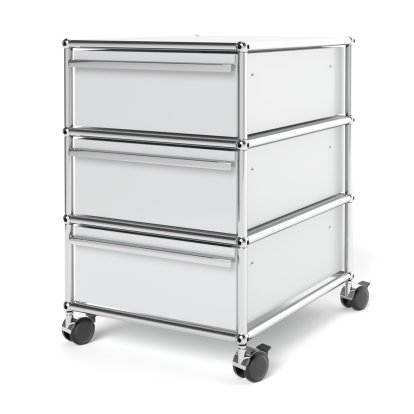 Caisson à roulettes USM Haller avec 3 tiroirs Type 1 , Sans serrures, Gris clair RAL 7035