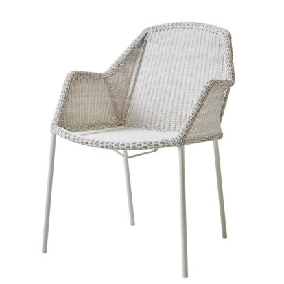 Chaise Breeze, Gris blanc, Sans revêtement d'assise rembourré, Sans housse de coussin