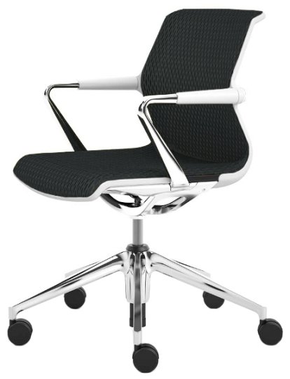 Chaise Unix Five-star base, Diamond Mesh asphalte, Soft grey