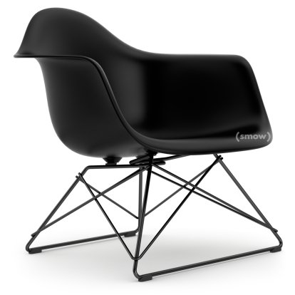 Eames Plastic Armchair LAR, Noir profond  , Sans rembourrage, Revêtement basic dark