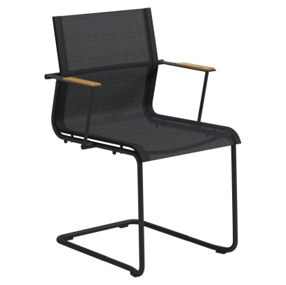 Chaise Sway , Revêtement poudré anthracite, Tissu Sling anthracite, Avec accotoirs