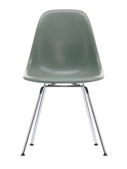 Eames Fiberglass Chair DSX, Eames sea foam green, Poli chromé