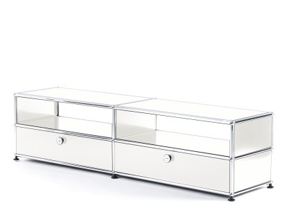 Meuble TV USM Haller avec portes coulissantes, Blanc pur RAL 9010