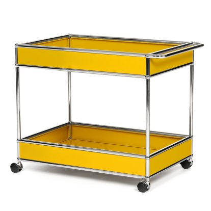 Chariot-bar USM Haller type II habillé, Jaune or RAL 1004, Durs pour tapis