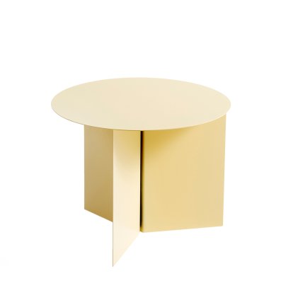 Table Slit Acier, H 35,5 x Ø 45 cm, Revêtement en poudre jaune clair