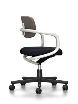 Siège de bureau pivotant Allstar, Blanc, Hopsak, Gris chaud / marron marais