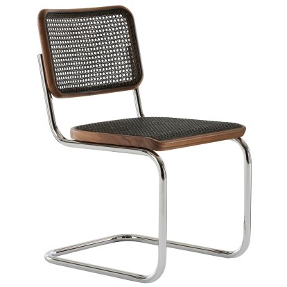 Chaise S 32 V Pure Materials, Noyer / dark melange, Chromé, Sans patins