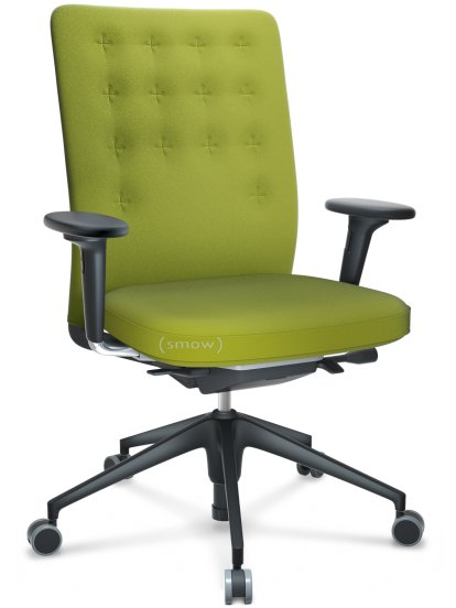 ID Trim, Avec support lombaire, Mécanisme Flowmotion avec inclinaison avant et réglage de la profondeur , Avec accotoirs 2D, Piétement à 5 branches, plastique basic dark, Assise et dossier Plano, Avocat, Souples pour sols durs