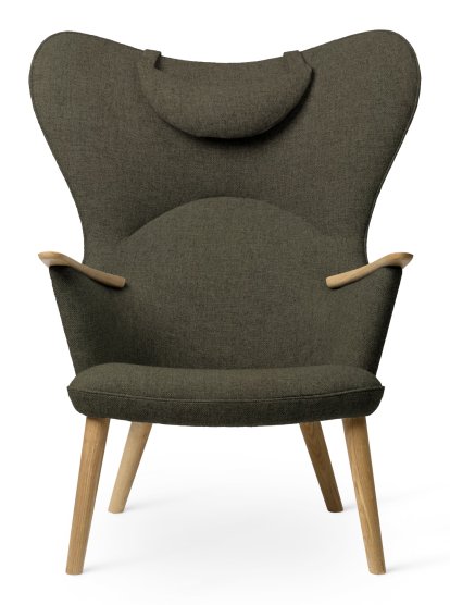 Chaise CH78 Mama Bear , Fiord - vert , Chêne savonné, Avec coussin pour la nuque