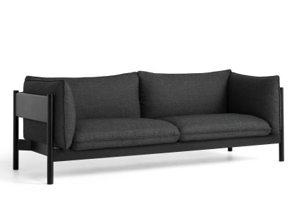 Canapé Arbour, Re-wool 198 - noir/naturel, Hêtre laqué noir