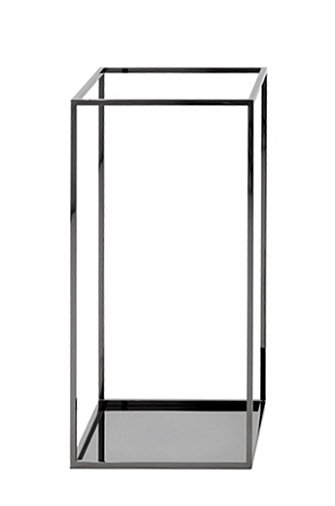 Porte-parapluie/table d'appoint Rack, Carré, Chrome fumé brillant