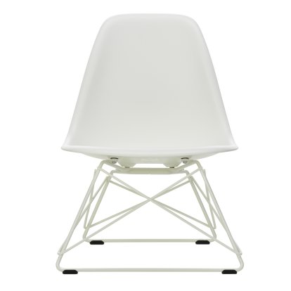 Eames Plastic Side Chair LSR, Blanc RE, Sans rembourrage, Revêtement thermolaqué blanc