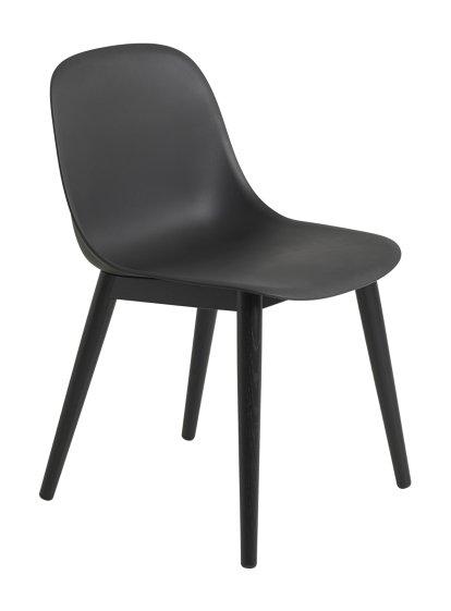 Chaise Fiber Side Wood, Noir