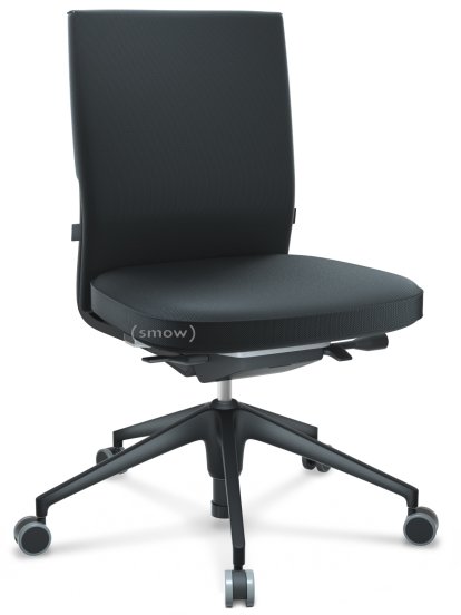 ID Soft, Mécanisme Flowmotion sans inclinaison avant et sans réglage de la profon, Sans accotoirs, Piétement à 5 branches, plastique basic dark, Noir basic, Assise et dossier Silk Mesh, Nero, Durs pour tapis