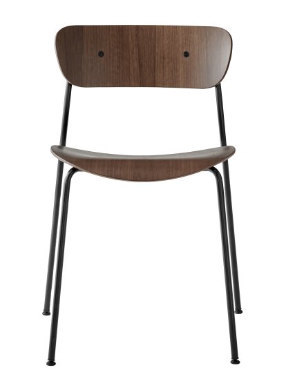 Chaise Pavilion AV2, Noyer laqué, Revêtement par poudre noir, Sans accoudoirs