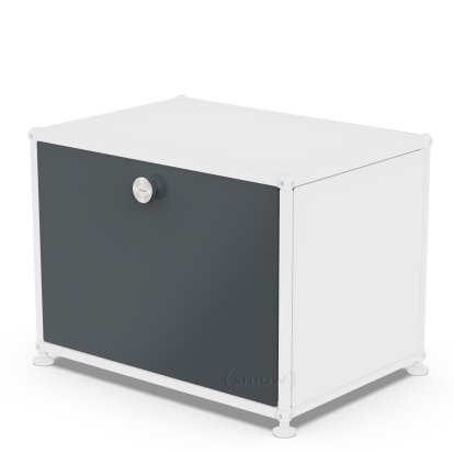 Porte abattante USM Haller, 50 cm x 35 cm, Anthracite RAL 7016, Avec poignée sans serrure