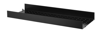 Planche métal String System, 78 x 30 cm, Rebord haut, Noir