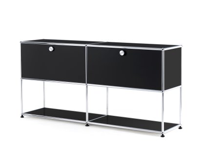 Meuble mixte sideboard L USM Haller avec deux portes abattantes et partie inférieure ouverte