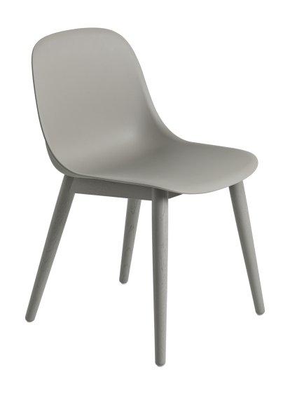 Chaise Fiber Side Wood, Gris