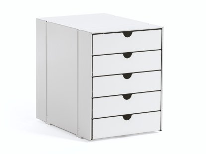 Casiers USM Inos C4 pour étagère USM Haller, Avec 5 plateaux, Blanc pur RAL 9010